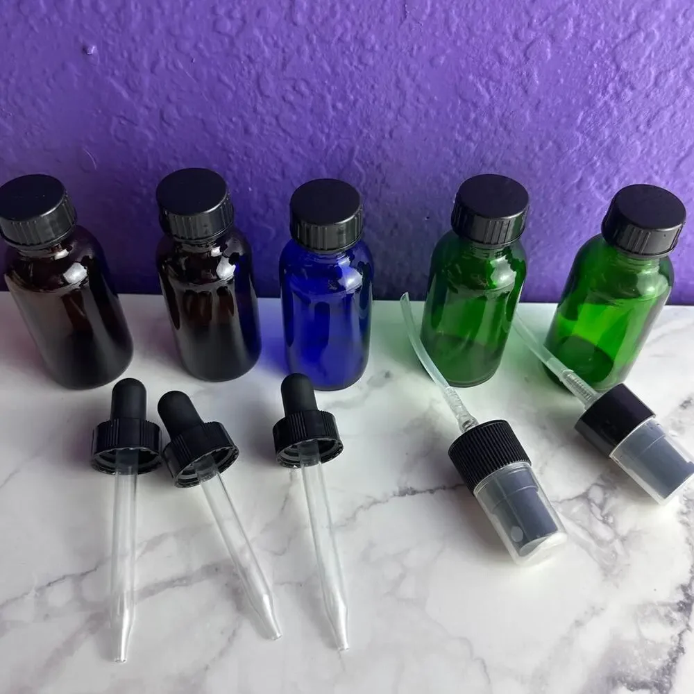 75 PC DIY Essential Oils Kit Aromatherapy Glass Bottle Lot Homemade Roller Vials